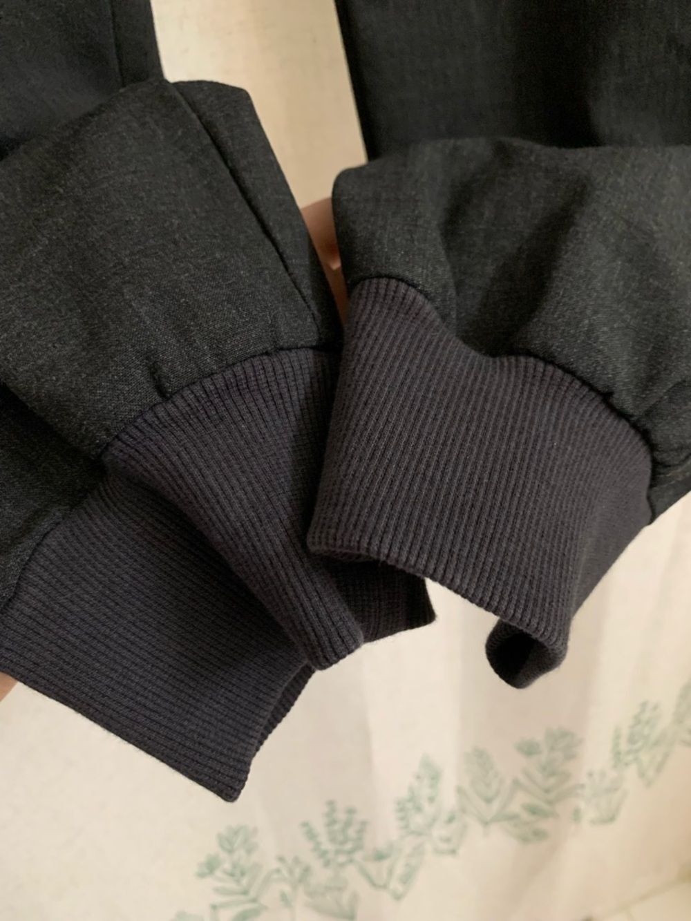 Athleta Wool Blend Black Heather Rib City Jogger Slouchy Fit Tapered Leg 10 - Picture 6 of 11